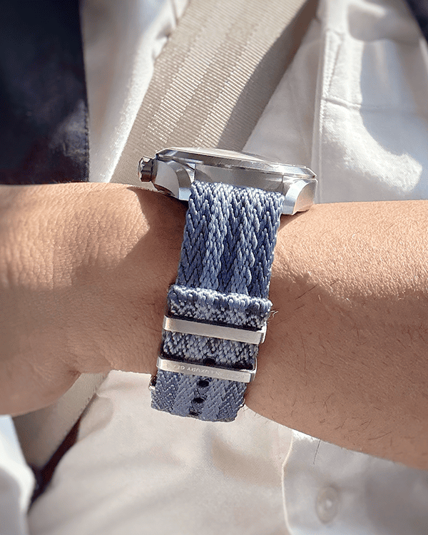 Goblin Shark__nylon watch straps in blue color