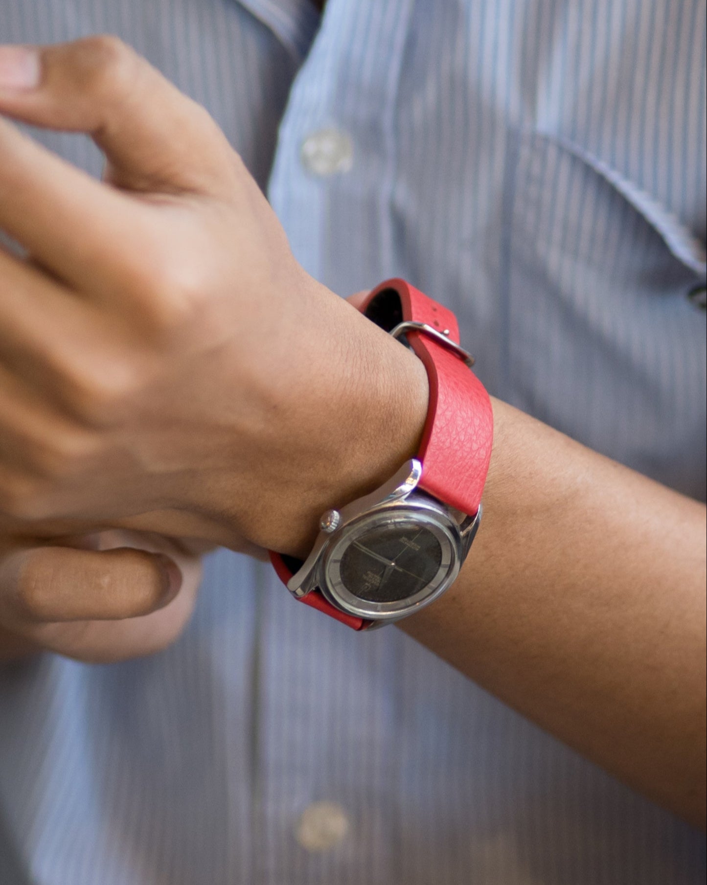 Red Berry__Italian Leather Watch Strap