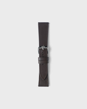 Mocha Brown With Brown Stitch / 18mm / Silver Tang Stock Buckle