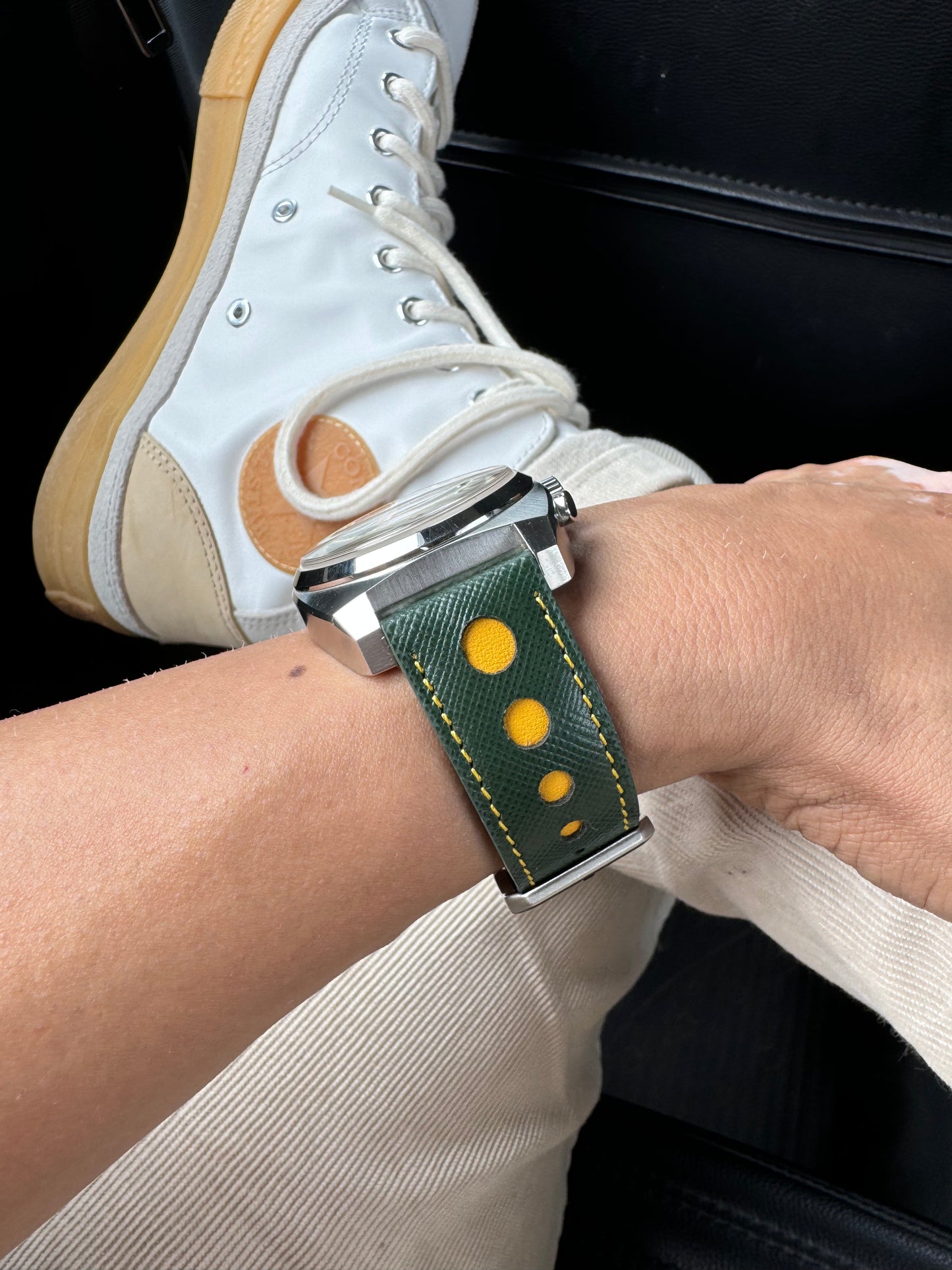 Senna__rally style italian leather watch strap