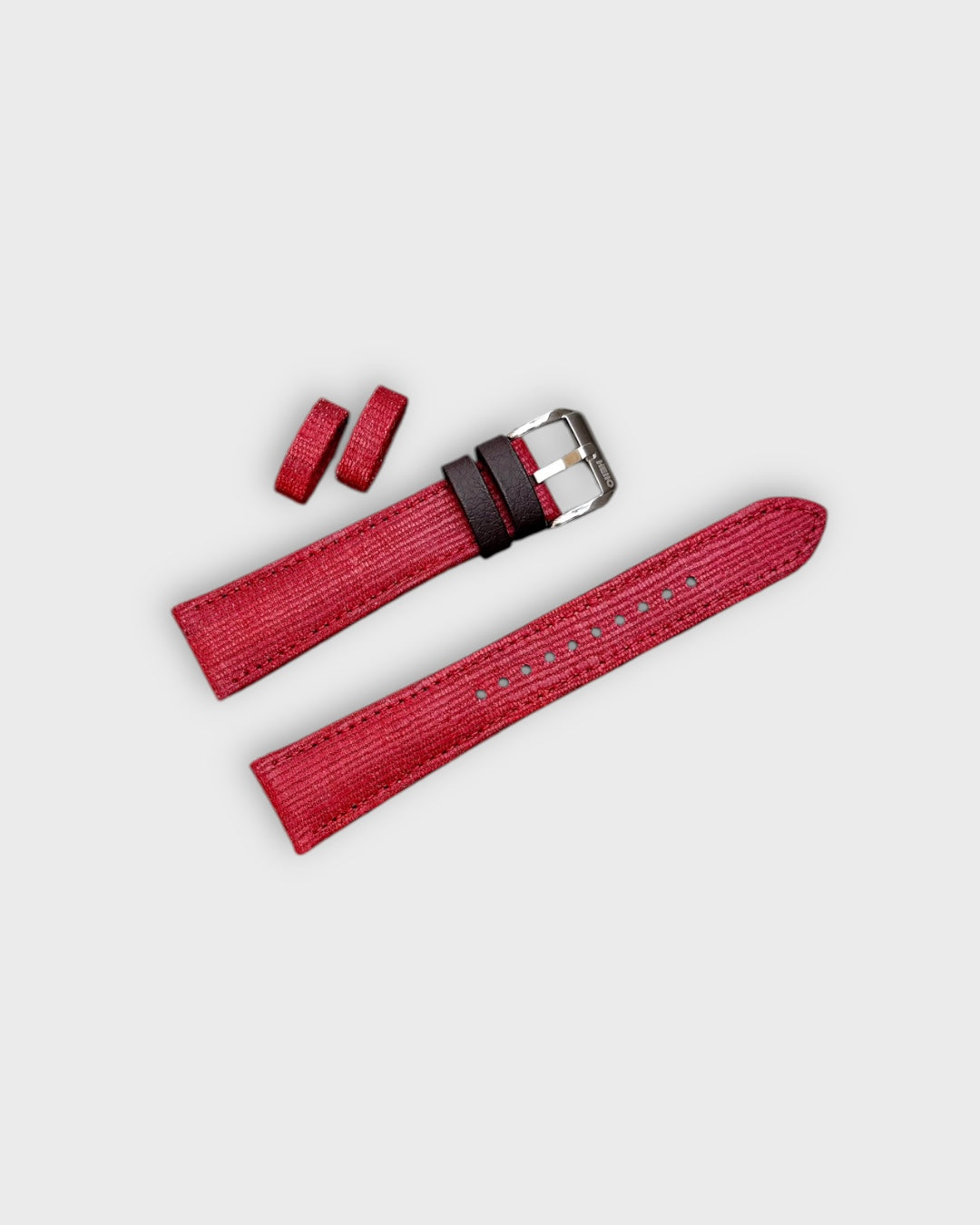 Crimson Drape__Indian Silk Khadi Fabric Watch Strap 100% Vegan