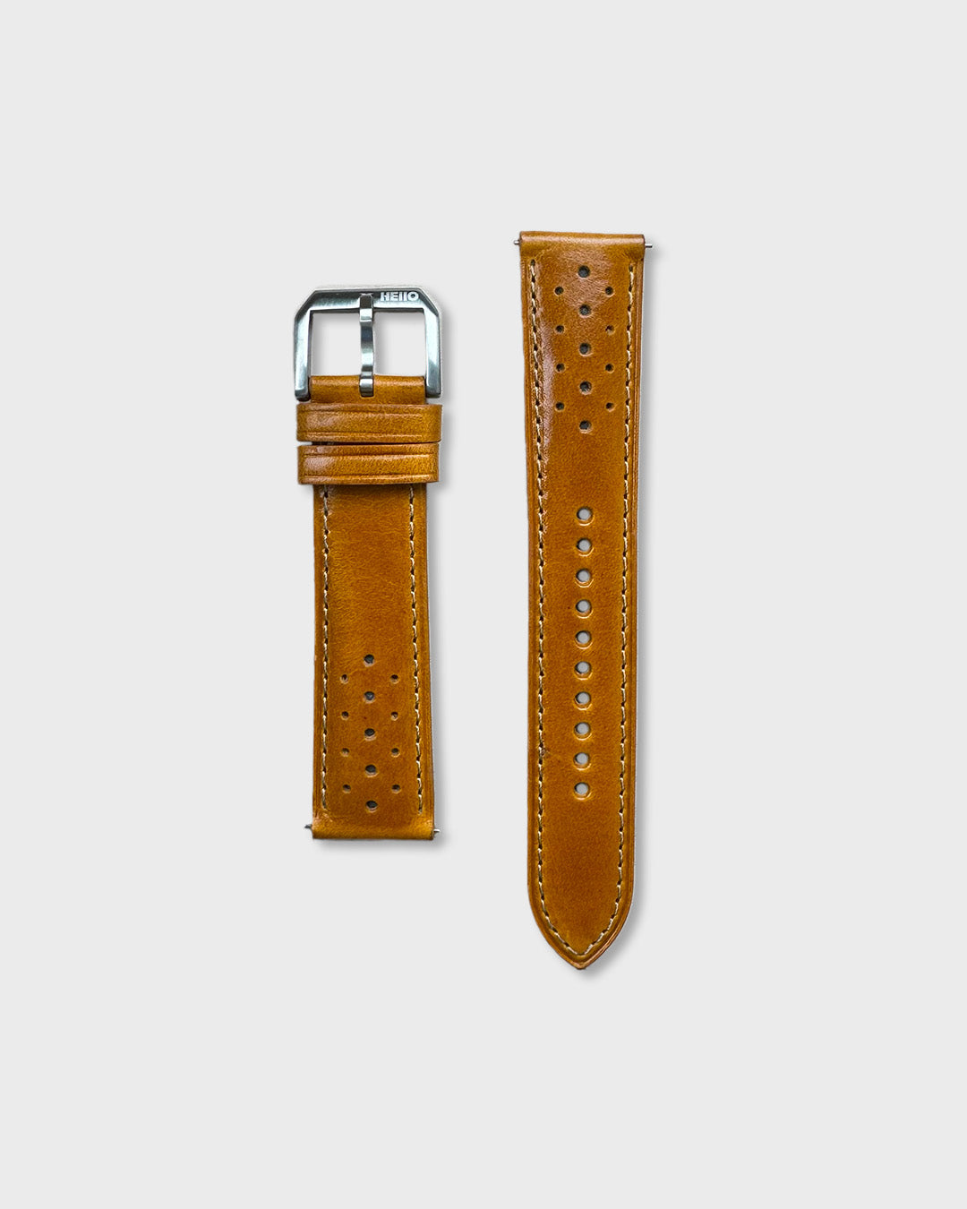 SUZUKA (Light Tan)__Tan leather watch strap_Racer Style_20mm / 22mm