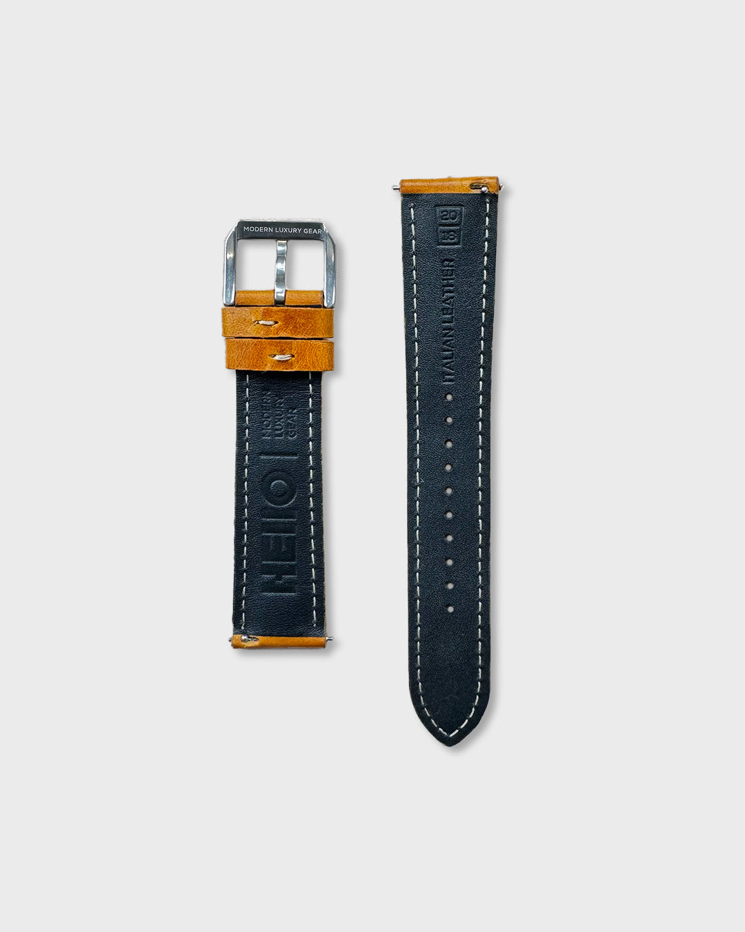 SUZUKA (Light Tan)__Tan leather watch strap_Racer Style_20mm / 22mm