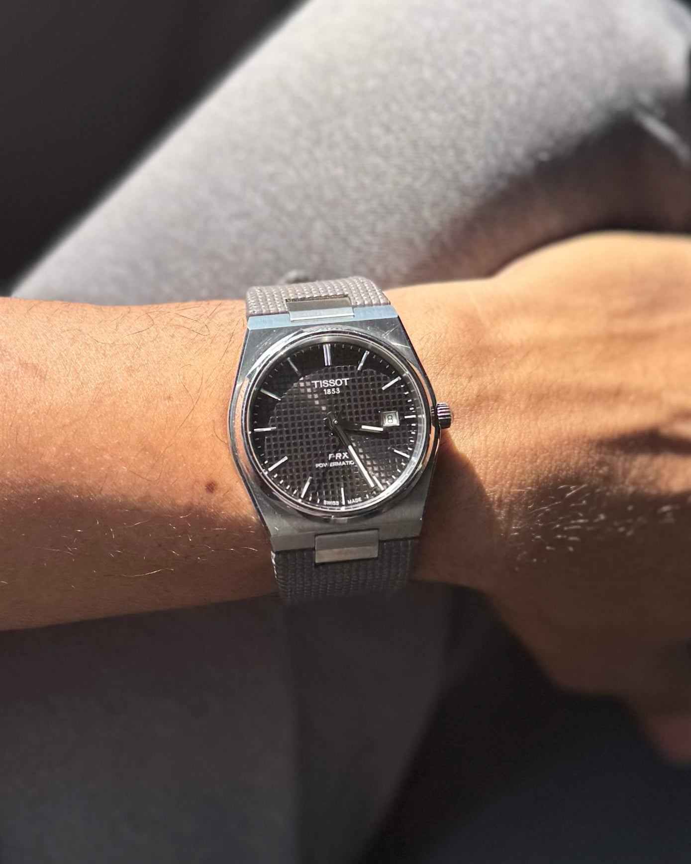 Shadow grid - Stealth__ , Tissot PRX Leather Strap for 40mm