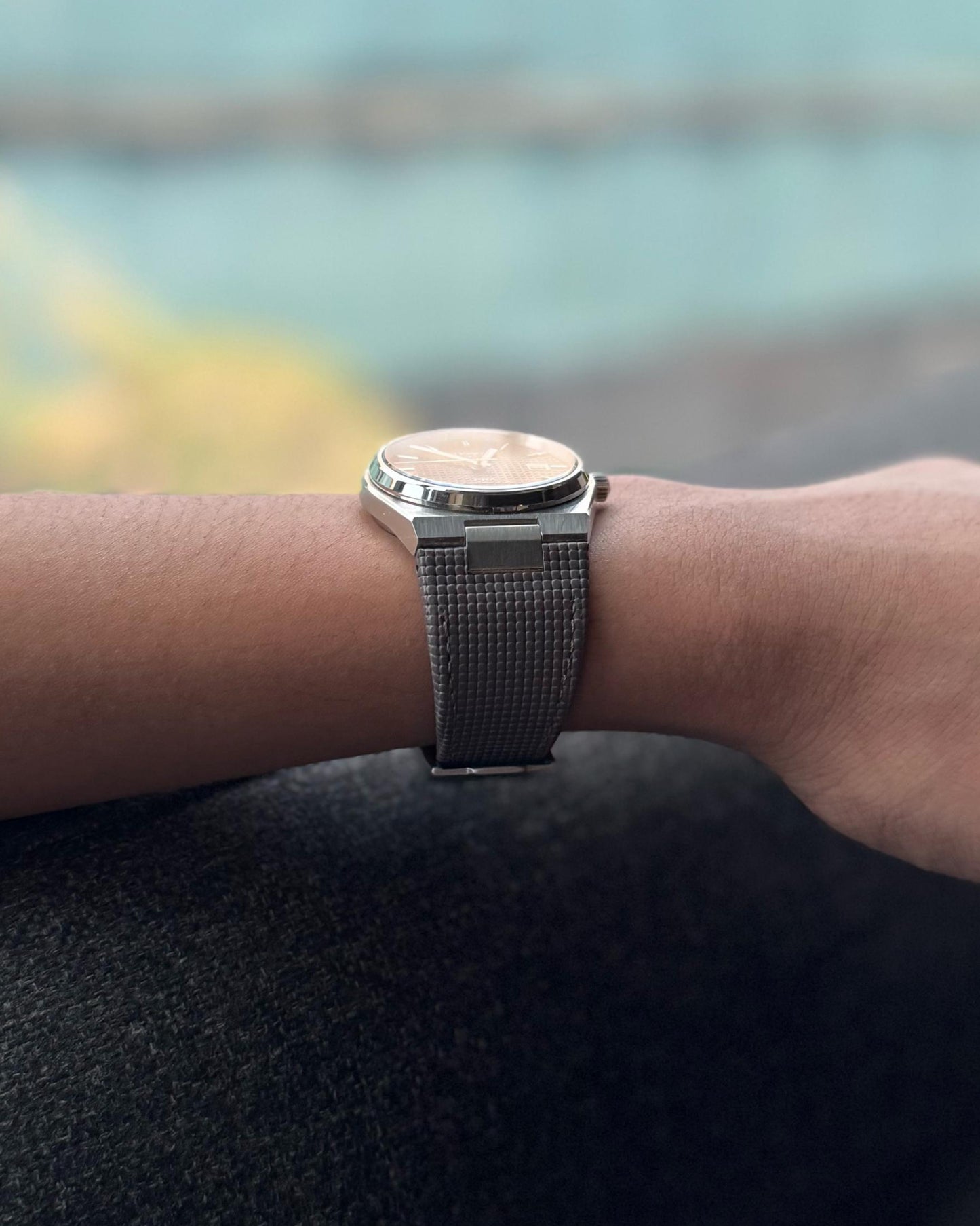 Shadow grid - Tiffany__ , Tissot PRX Leather Strap for 40mm