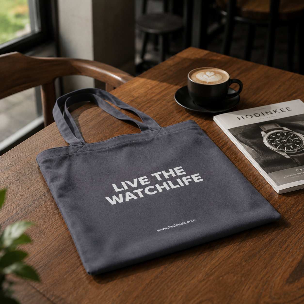 STUDIO GREY__The GTG Tote - Hello Canvas Tote Bag for watch life and Get-together