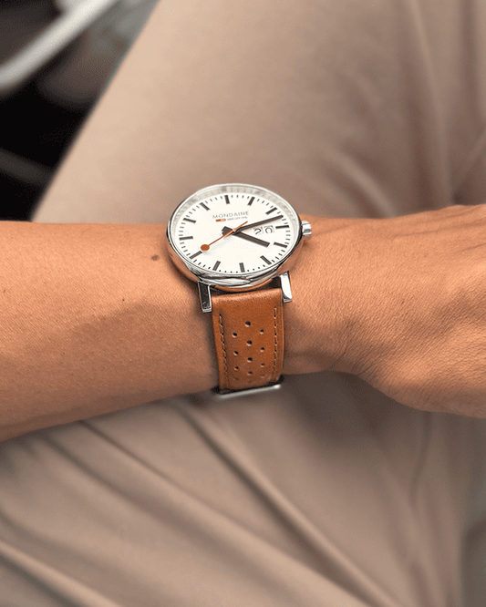SUZUKA (Light Tan)__Tan leather watch strap_Racer Style_20mm / 22mm