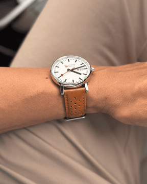 SUZUKA (Light Tan) / 20mm / IWC Style Tang Steel Buckle - Silver