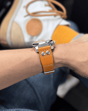 Queen (Golden Tan) / 20mm / IWC Style Tang Steel Buckle - Silver