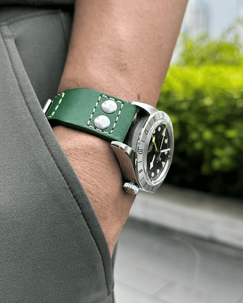 U2 (Irish Green)__Green Color Leather Watch Strap 