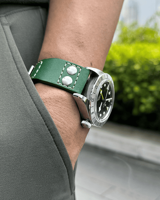U2 (Irish Green)__Green Color Leather Watch Strap 