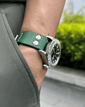 U2 (Irish Green) / 20mm / IWC Style Tang Steel Buckle - Silver