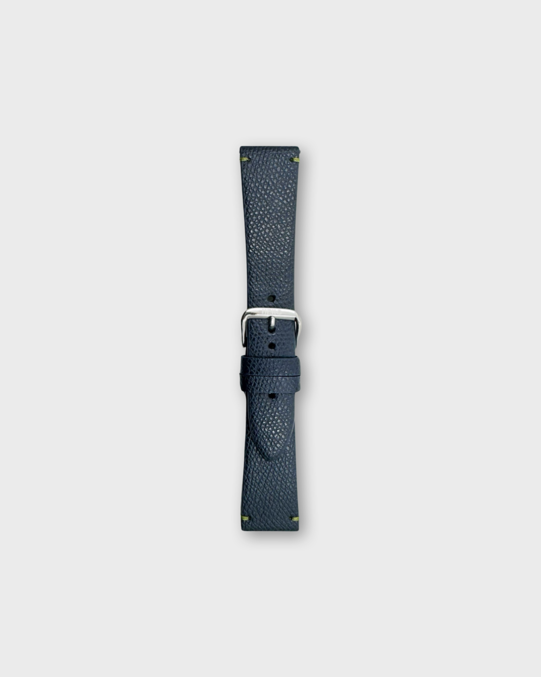 MIDNIGHT NAVY IN OLIVE STITCH__INTRO STRAP - FOR QUARTZ, MECHANICAL & SMART WATCHES [Duo Stitch in Italian Epsom Leather] HEllO
