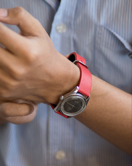 Red Berry__Italian Leather Watch Strap