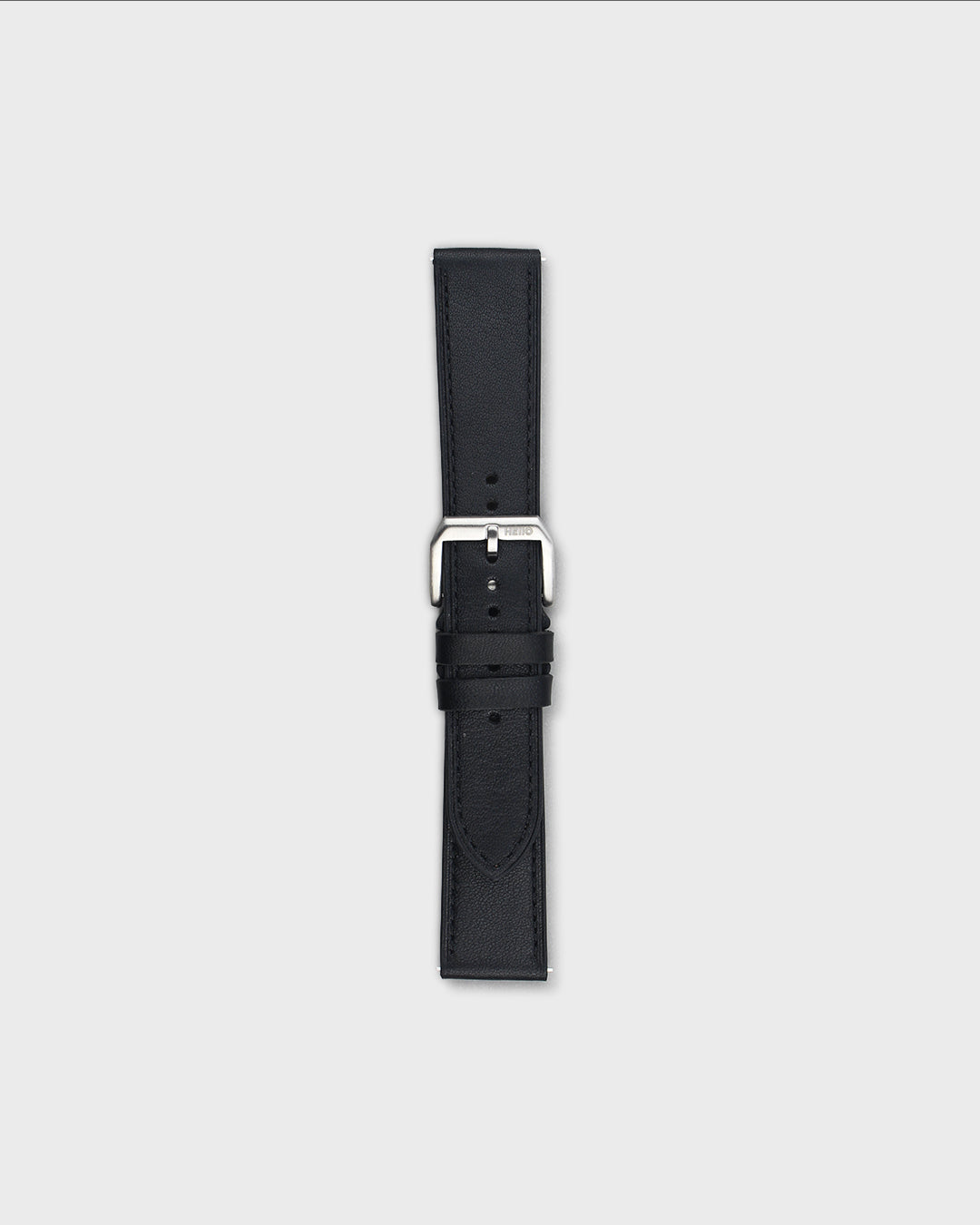 Graphite (Black)__Premium Italian Napa Leather Watch strap by Hello EDC in Black 18mm, 20mm & 22mm lug width sizes with FLEXA keeper system