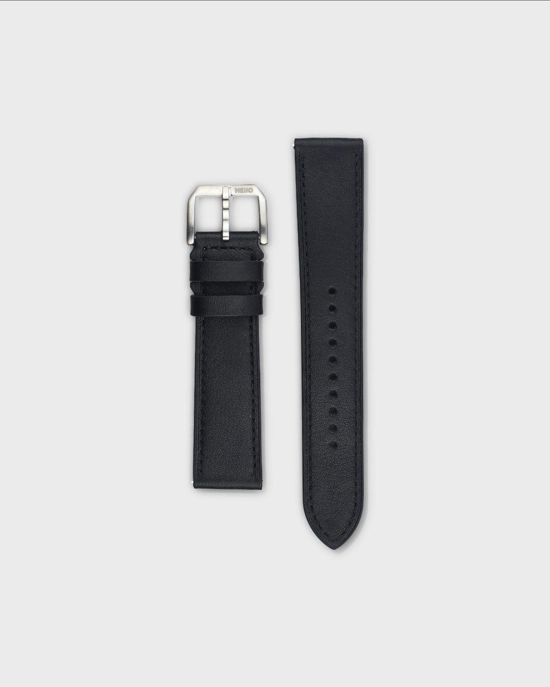 Graphite (Black)__Premium Italian Napa Leather Watch strap by Hello EDC in Black 18mm, 20mm & 22mm lug width sizes with FLEXA keeper system