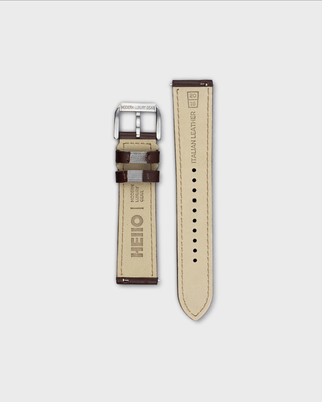 Burnish (Brown)__Premium Italian Napa Leather Watch strap by Hello EDC in Brown colour and 18mm, 20mm & 22mm lug width sizes with FLEXA keeper system