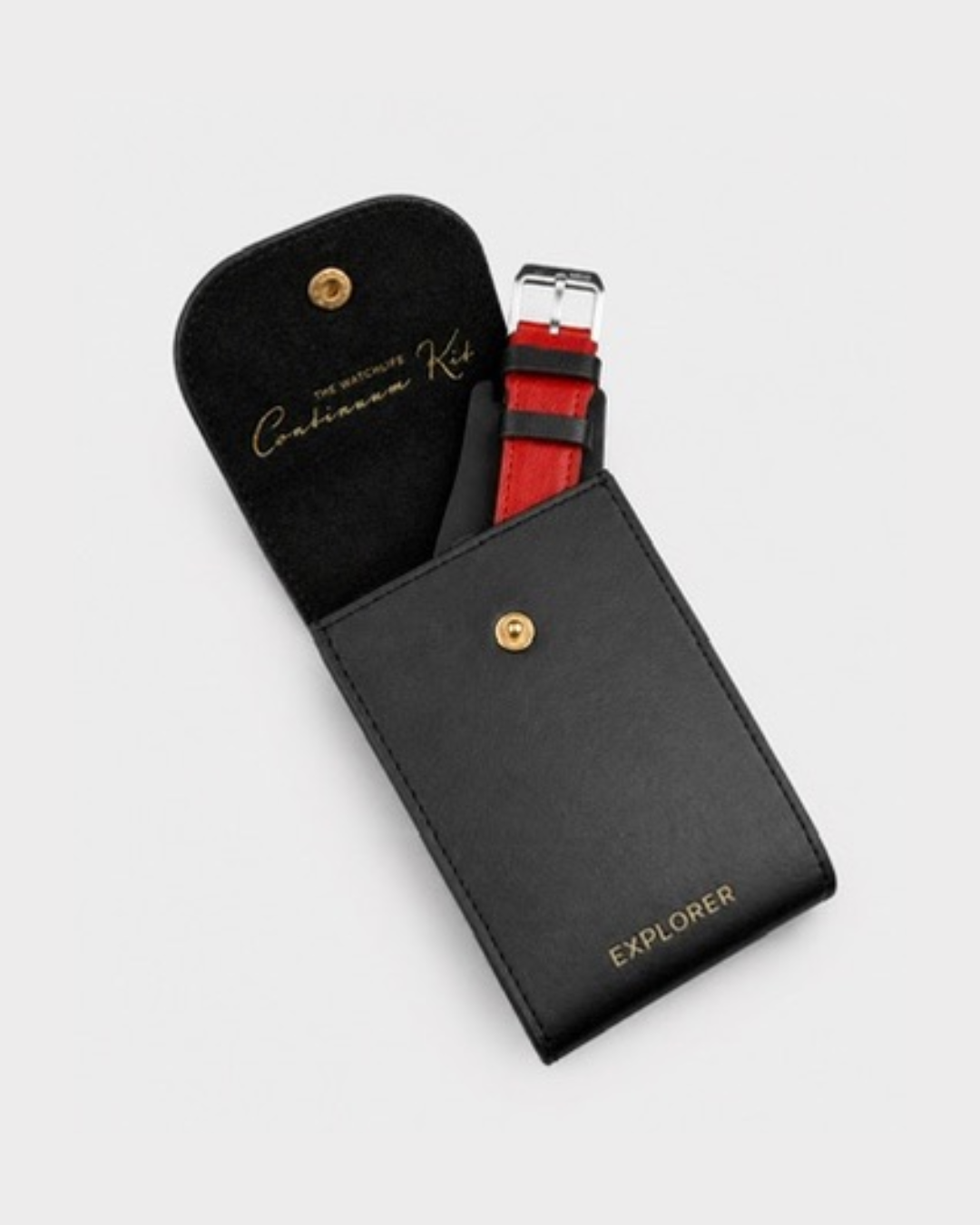 DLC Black__Premium Leather Watch Carry Pouch for single watch in Black
