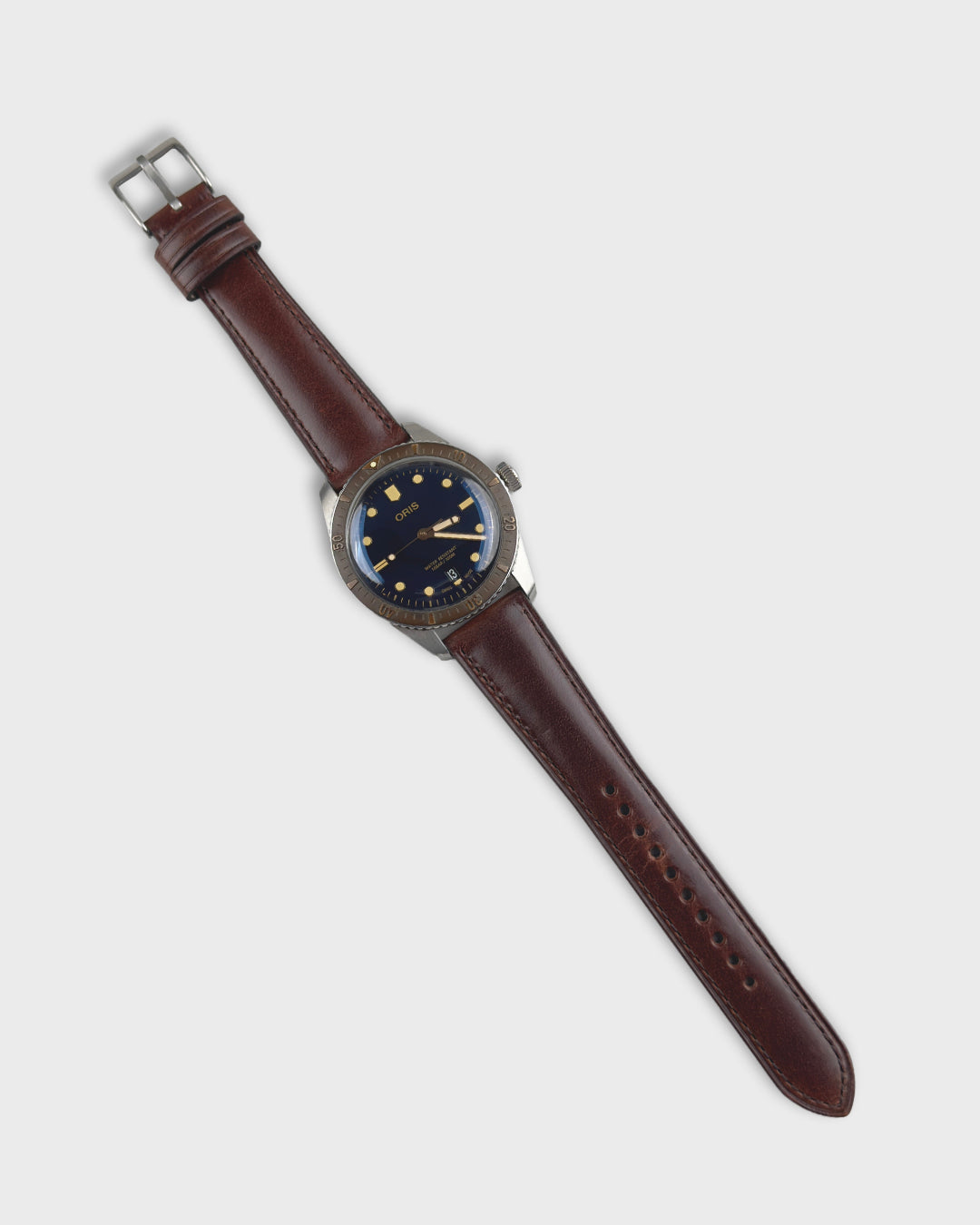 Bourbon ( Deep brown)__Dark brown Leather Dress watch strap 18mm / 19mm / 20mm / 22mm