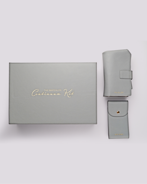WATCH COLLECTOR BOX + 6 STRAP FOLIO + WATCH POUCH__THE CONTINUUM KIT watch storage box, strap folio and watch pouch, view 3