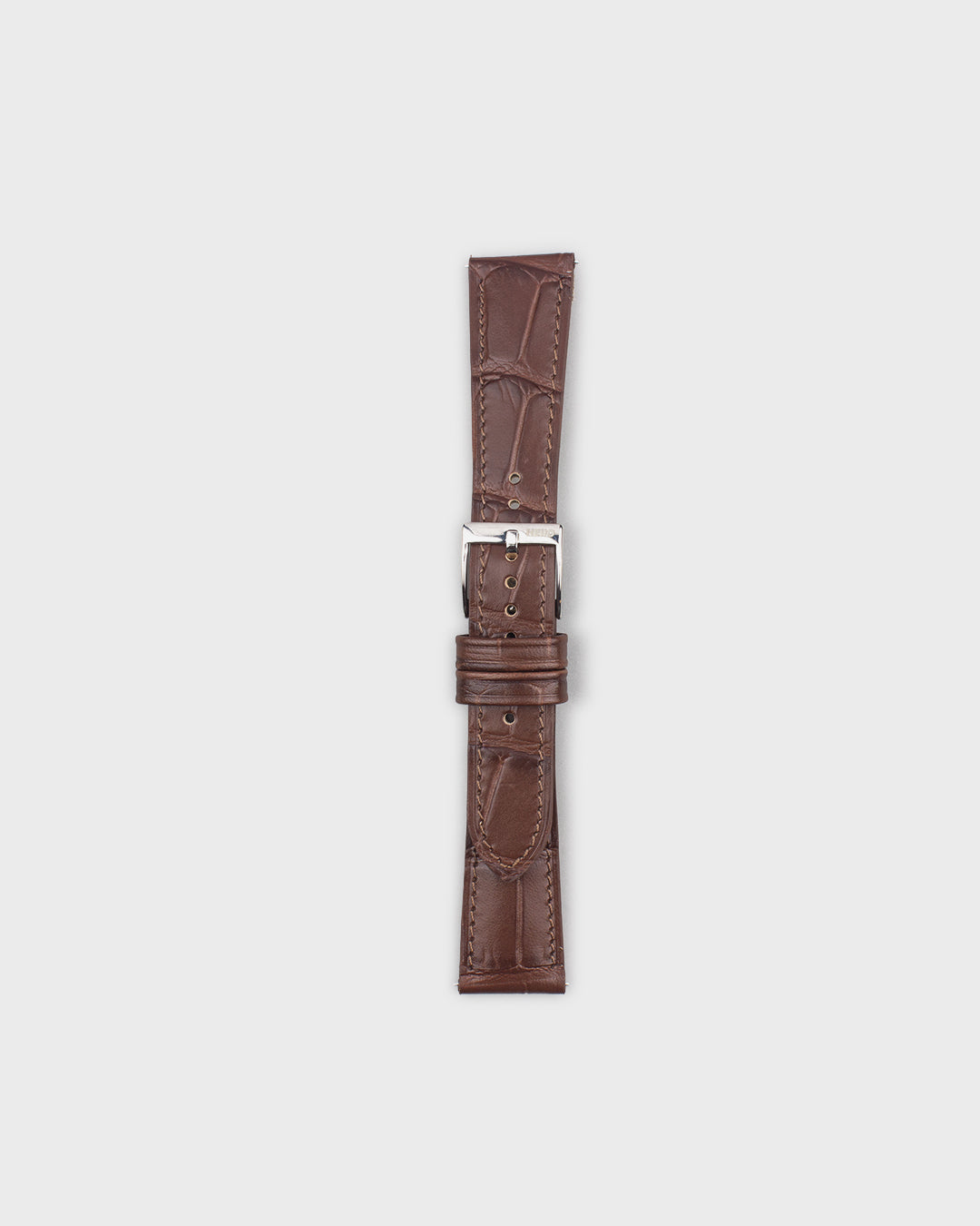 Classic Mahogany (Brown)__Croc Print Italian Leather Watch Strap in brown colour for Luxury Dress Watches Lug width sizes : 18mm, 19mm, 20mm, 22mm