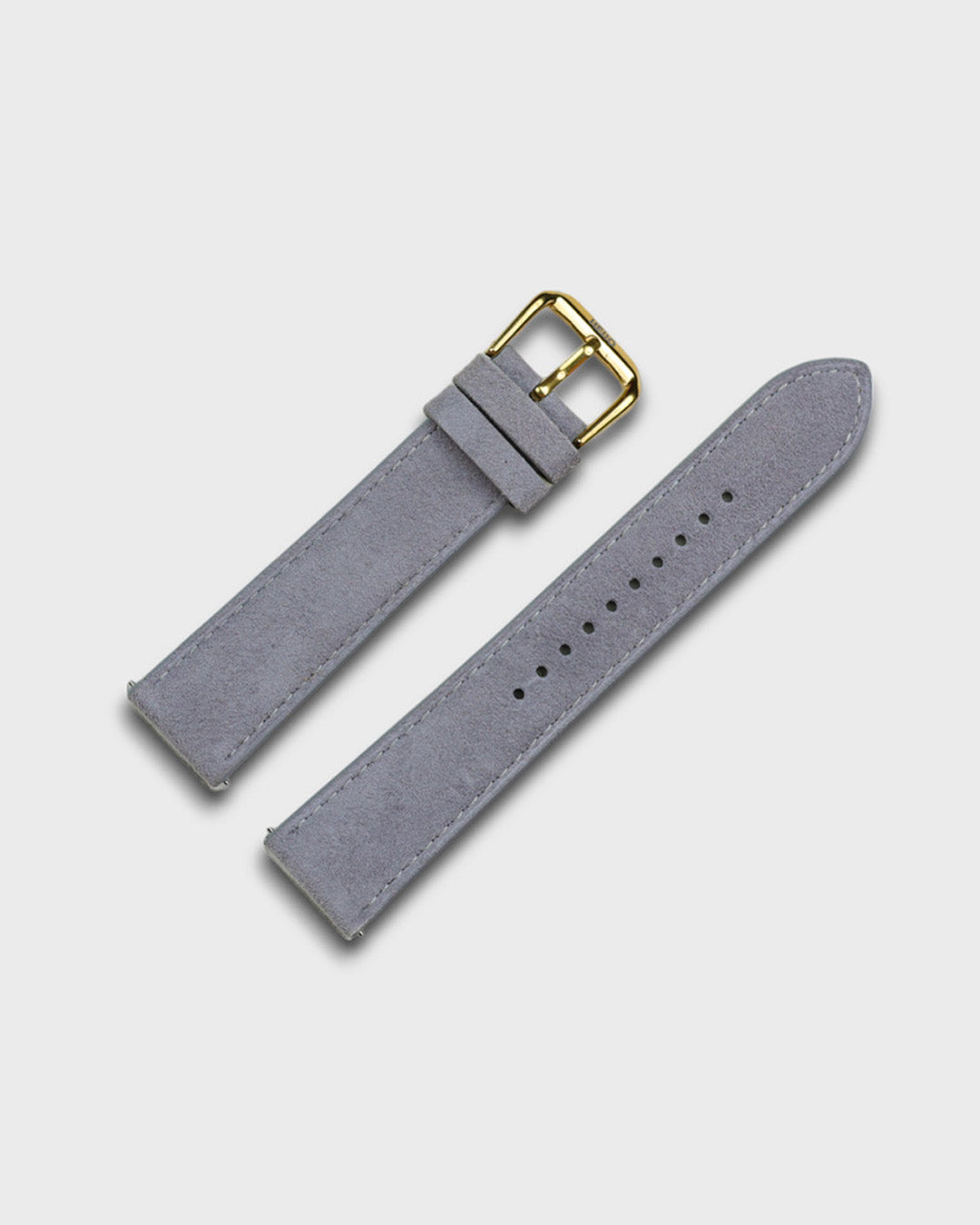 Monsoon Sky__Suede Italian Leather Watch Strap 20mm Golden Buckle
