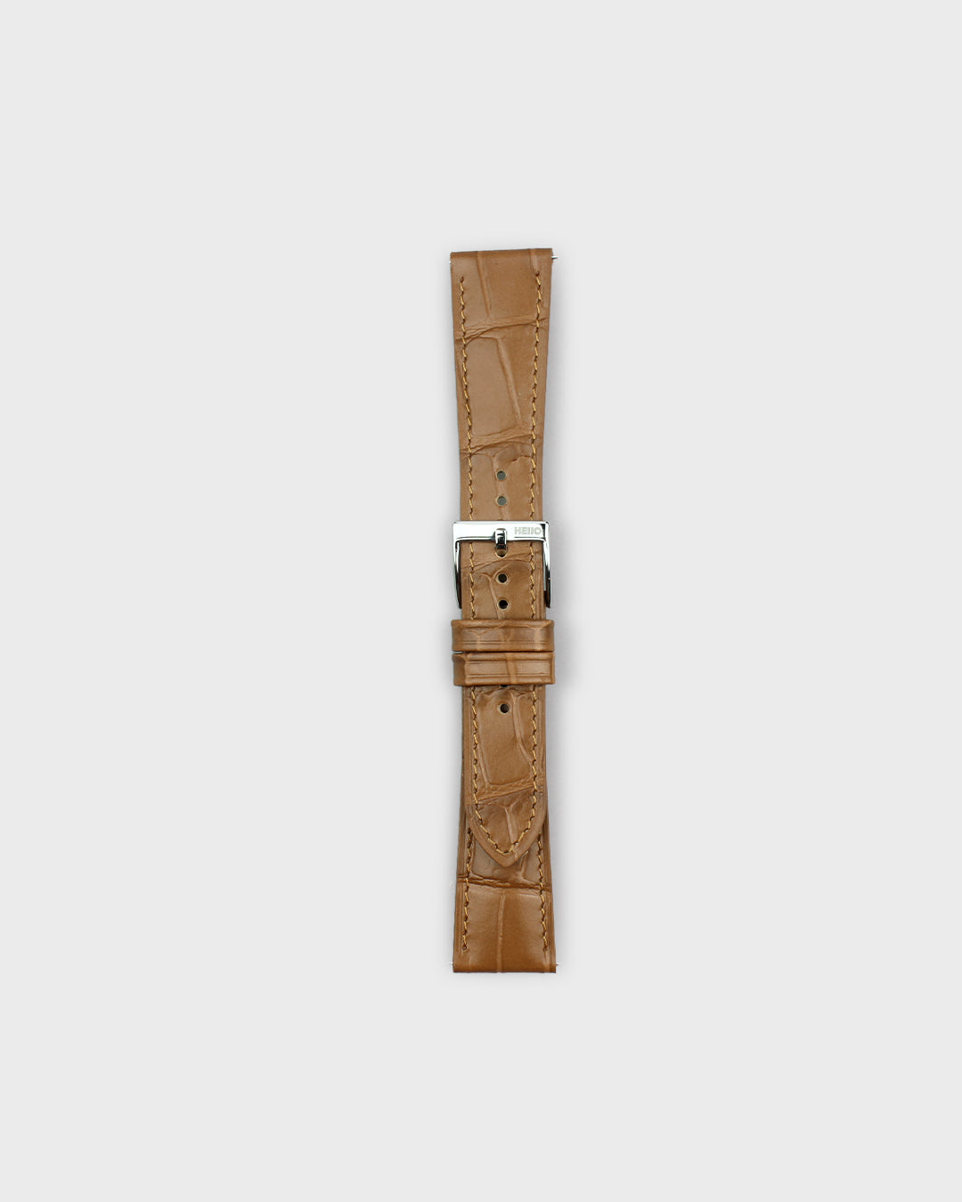 Deep Fawn (Tan)__Croc Print Italian Leather Watch Strap in Dull Tan colour for Luxury Dress Watches Lug width sizes : 18mm, 19mm, 20mm, 22mm