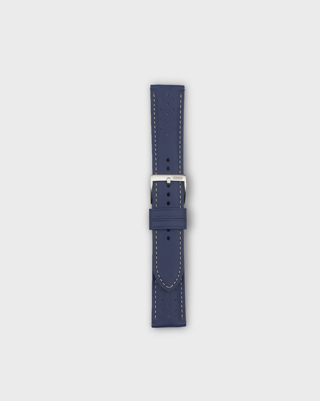 PITLANE (Navy)__Racer Style premium Italian Leather Watch Strap in Grey colour. Available in 20mm & 22m lug width.