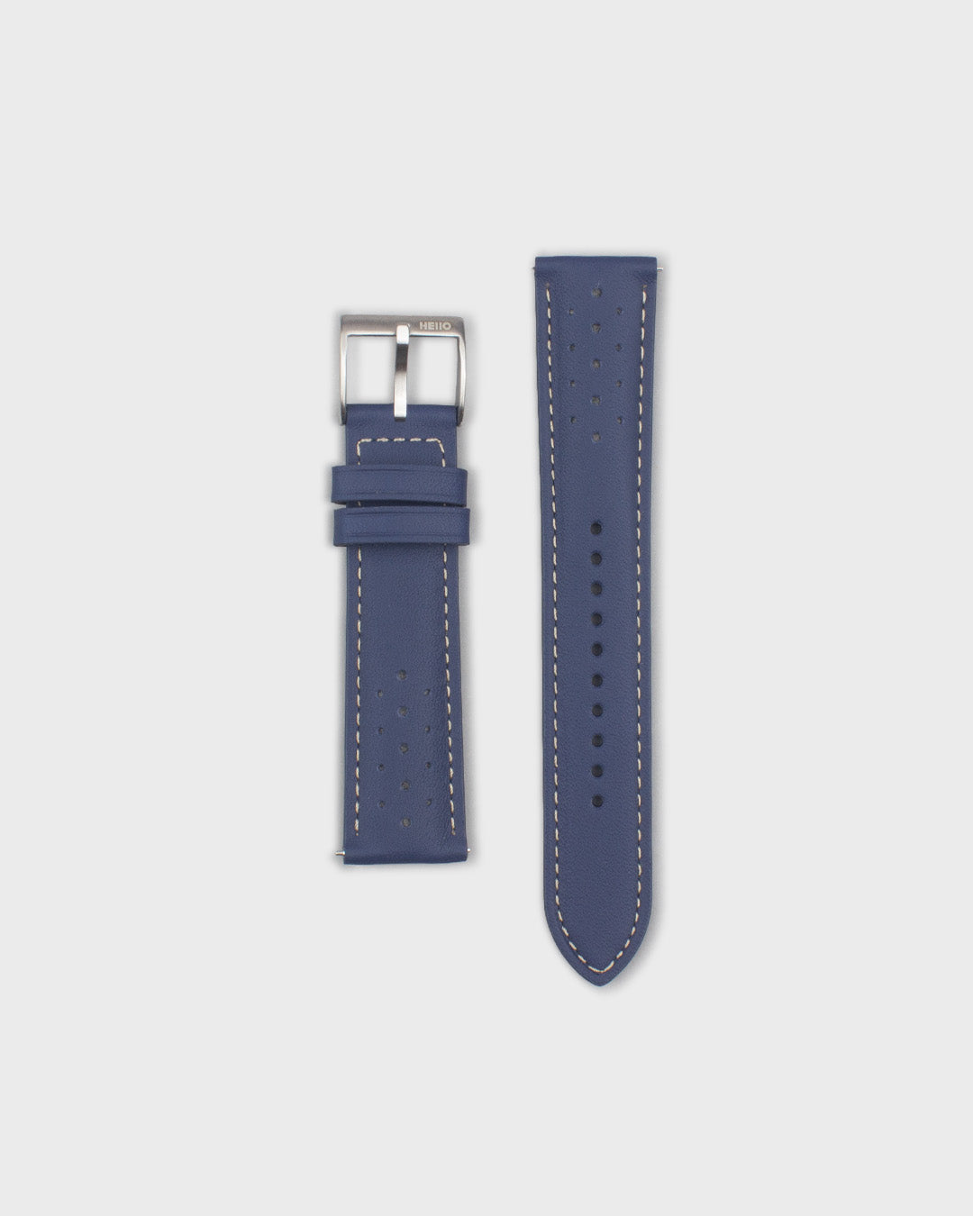 PITLANE (Navy)__Racer Style premium Italian Leather Watch Strap in Grey colour. Available in 20mm & 22m lug width.