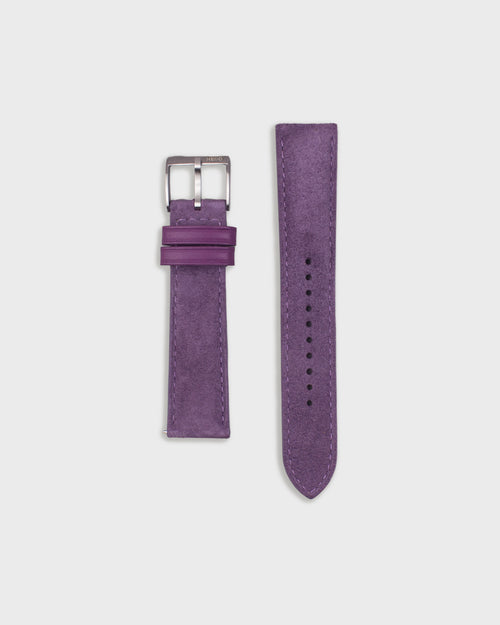 Wild Lilac__Goat Suede Leather watch strap in Lilac (Purple) colour on Longines watch available in sizes 18mm, 19mm, 20mm, 21mm, 22mm