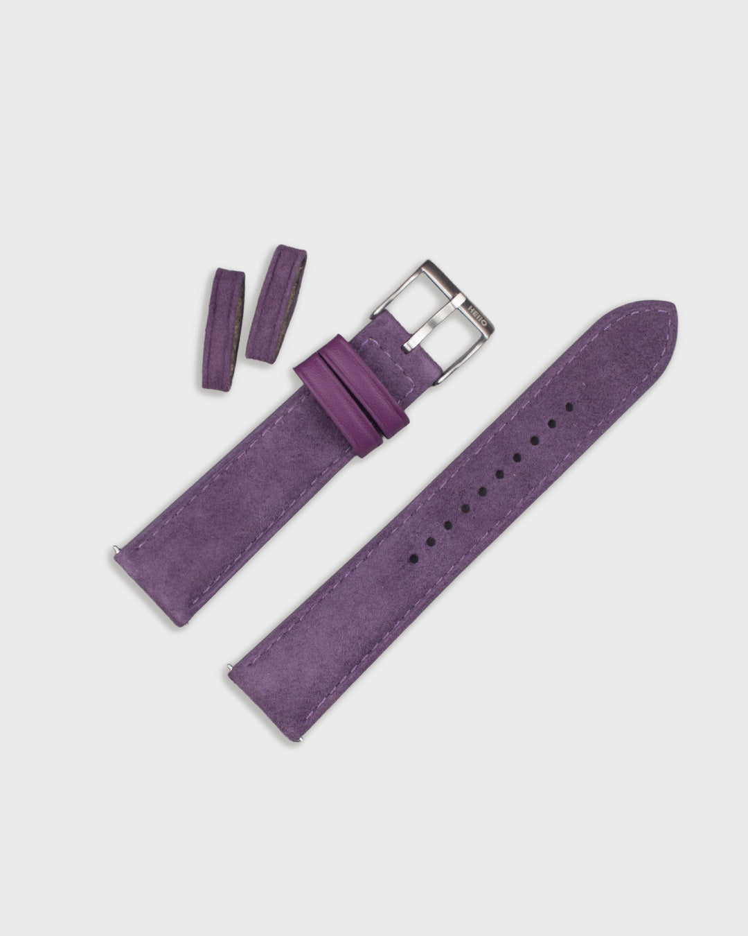 Wild Lilac__Goat Suede Leather watch strap in Lilac (Purple) colour on Longines watch available in sizes 18mm, 19mm, 20mm, 21mm, 22mm