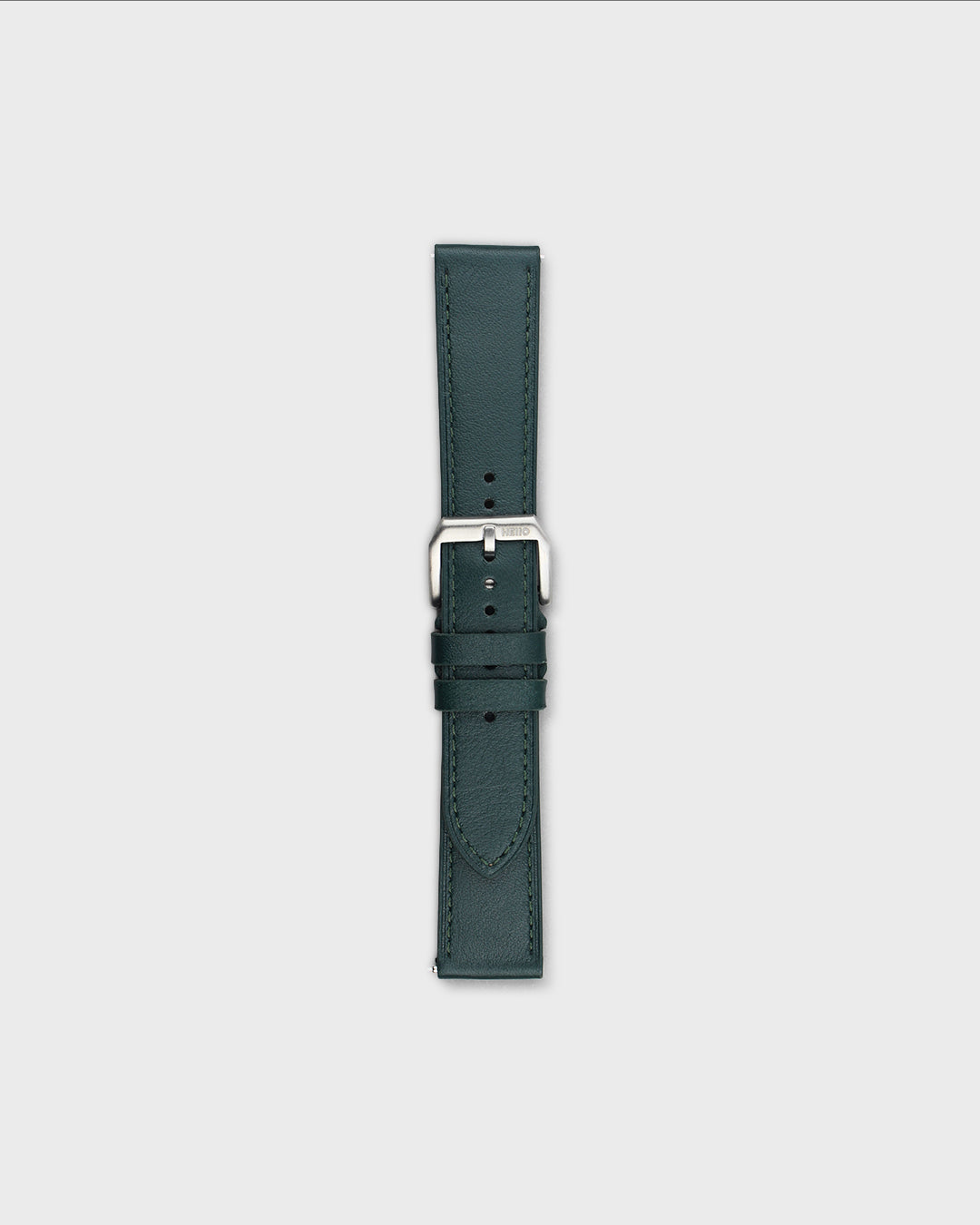 British Racing (Green)__Premium Italian Napa Leather Watch strap by Hello EDC in Dark Green colour and 18mm, 20mm & 22mm lug width sizes with FLEXA keeper system