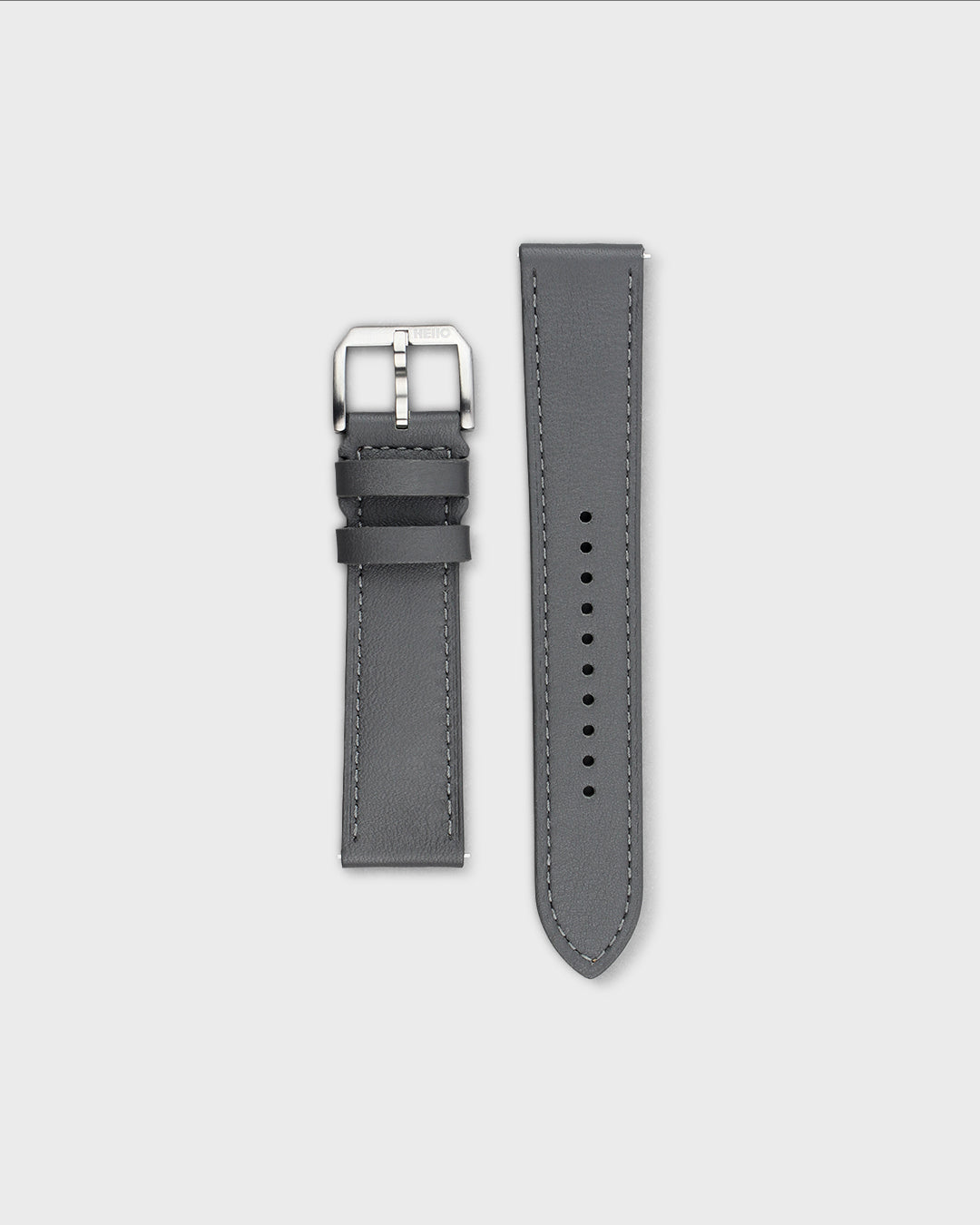 Pebble (Grey)__Premium Italian Napa Leather Watch strap by Hello EDC in Grey colour and 18mm, 20mm & 22mm lug width sizes with FLEXA keeper system