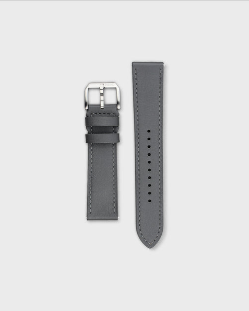 Pebble (Grey)__Premium Italian Napa Leather Watch strap by Hello EDC in Grey colour and 18mm, 20mm & 22mm lug width sizes with FLEXA keeper system