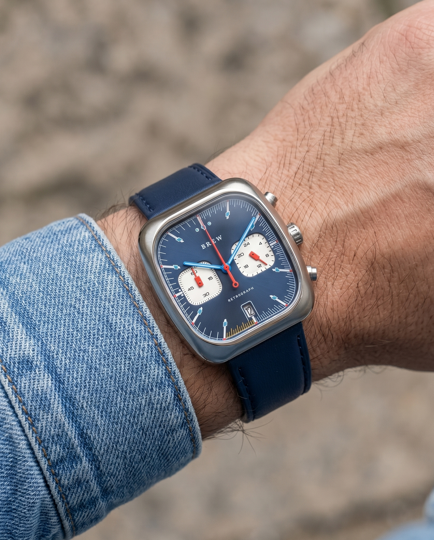 Atlantic (Navy)__Premium Italian Napa Leather Watch strap by Hello EDC in Navy colour and 18mm, 20mm & 22mm lug width sizes with FLEXA keeper system