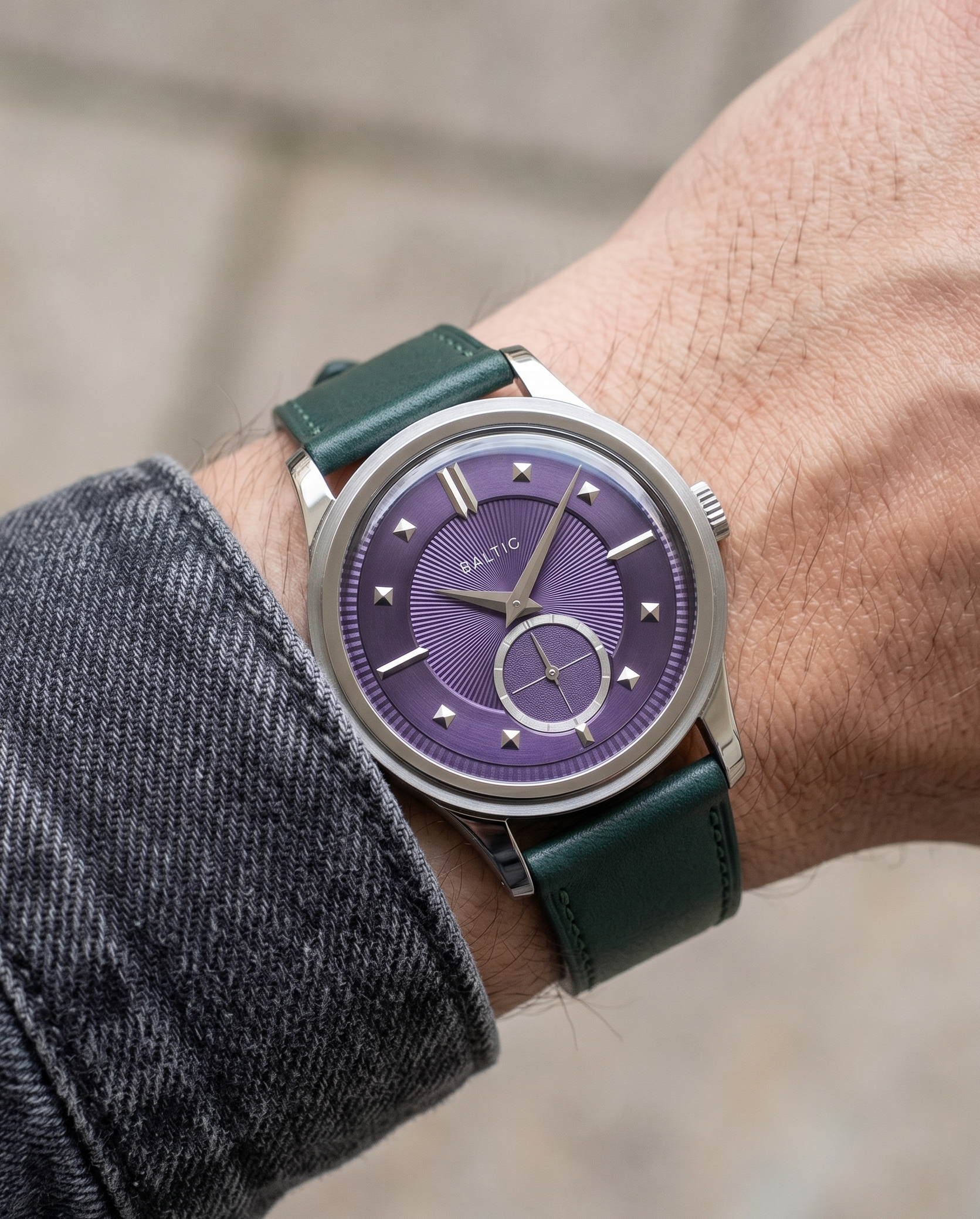 British Racing (Green)__Premium Italian Napa Leather Watch strap by Hello EDC in Dark Green colour and 18mm, 20mm & 22mm lug width sizes with FLEXA keeper system