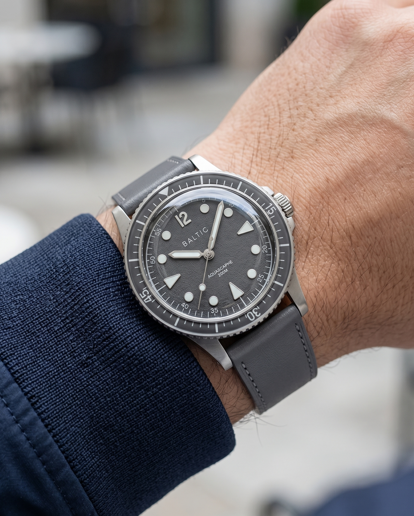 Pebble (Grey)__Premium Italian Napa Leather Watch strap by Hello EDC in Grey colour and 18mm, 20mm & 22mm lug width sizes with FLEXA keeper system