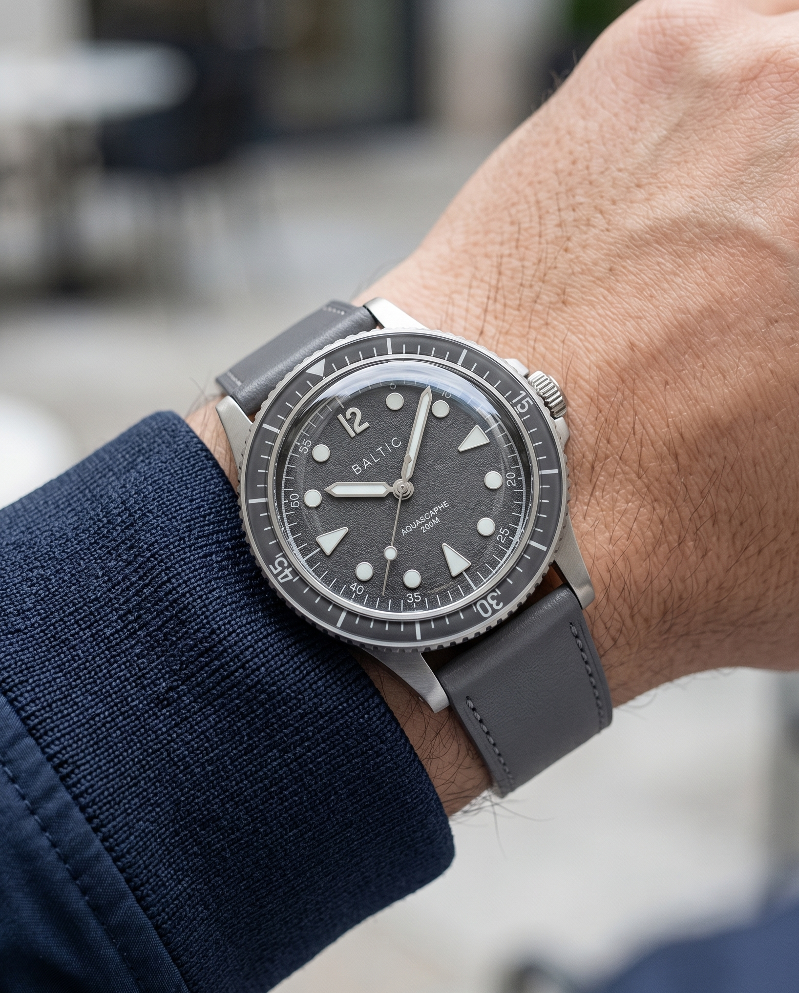 Pebble (Grey)__Premium Italian Napa Leather Watch strap by Hello EDC in Grey colour and 18mm, 20mm & 22mm lug width sizes with FLEXA keeper system