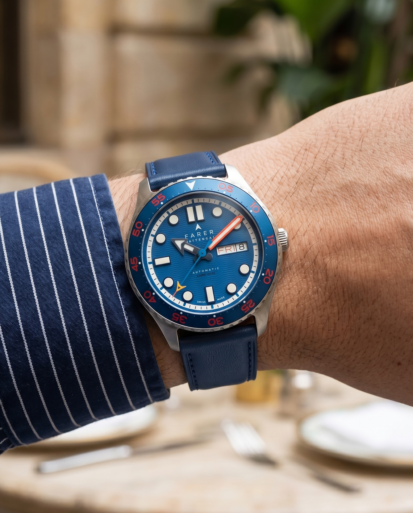 Atlantic (Navy)__Premium Italian Napa Leather Watch strap by Hello EDC in Navy colour and 18mm, 20mm & 22mm lug width sizes with FLEXA keeper system
