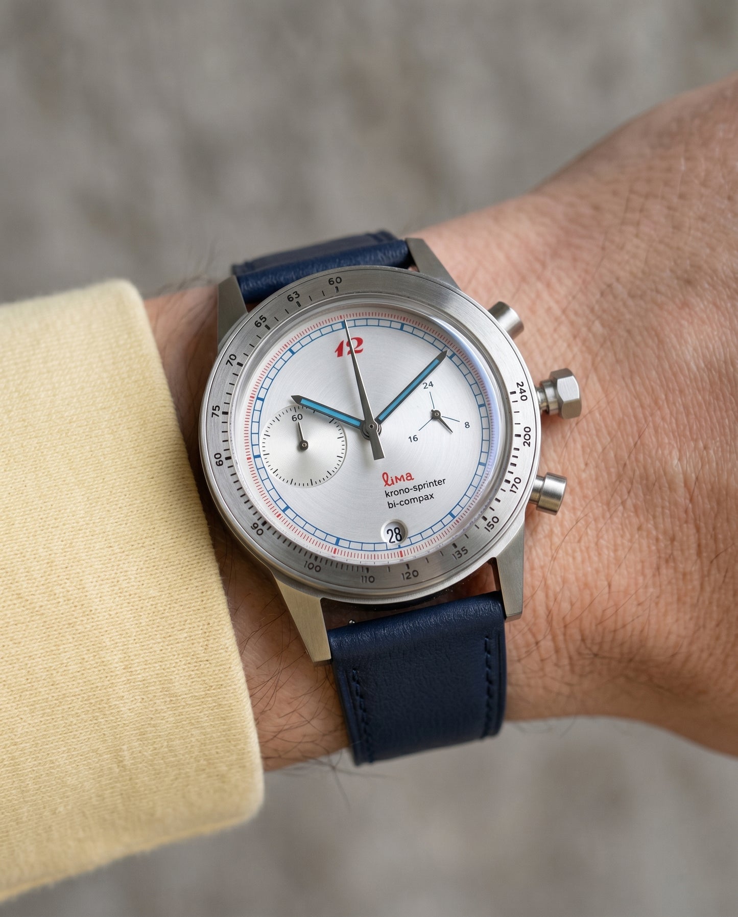 Atlantic (Navy)__Premium Italian Napa Leather Watch strap by Hello EDC in Navy colour and 18mm, 20mm & 22mm lug width sizes with FLEXA keeper system