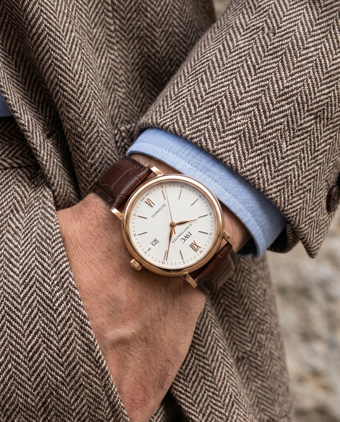 Classic Mahogany (Brown)__Croc Print Italian Leather Watch Strap in brown colour for Luxury Dress Watches Lug width sizes : 18mm, 19mm, 20mm, 22mm
