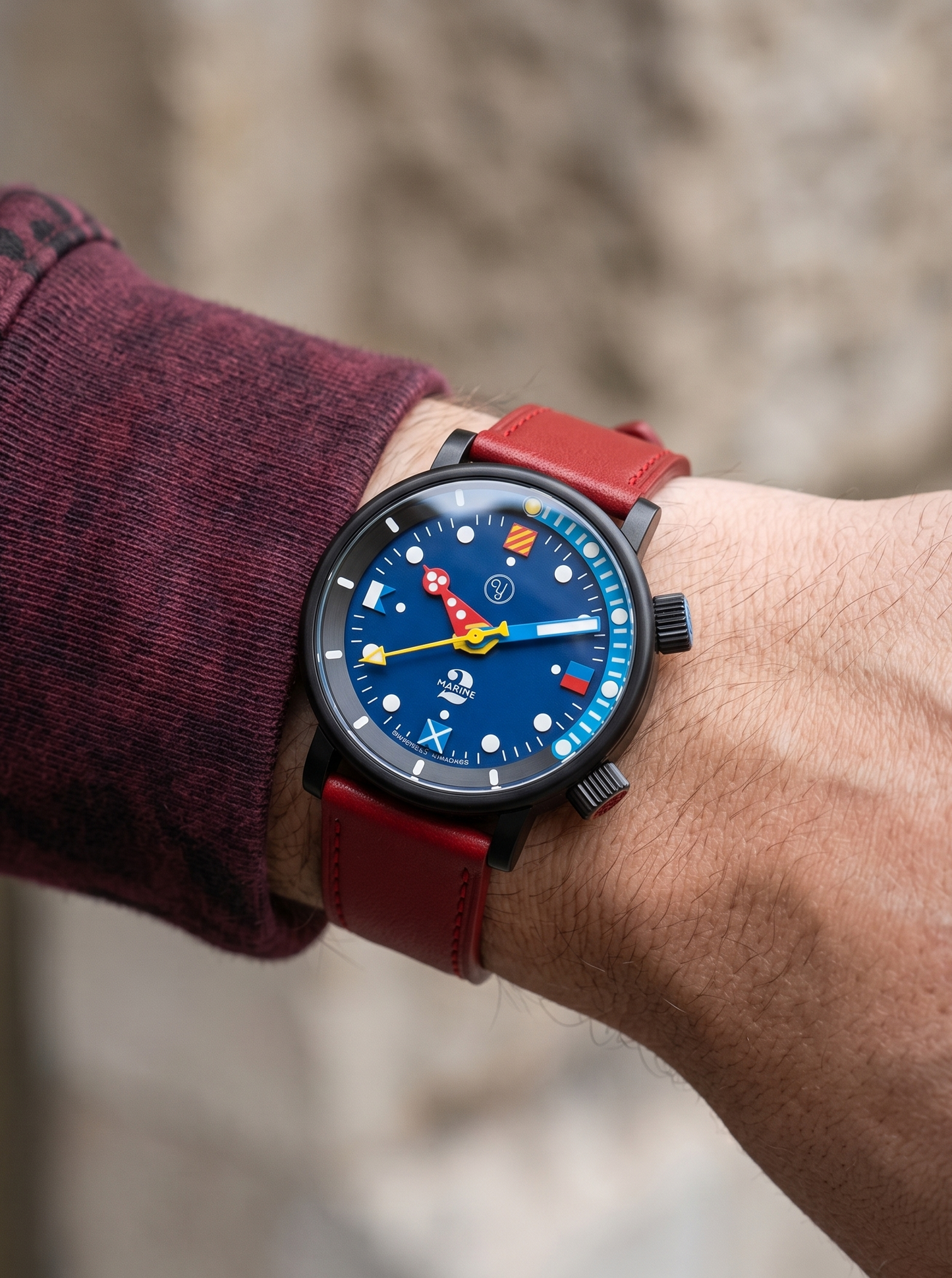 Ember (Red)__Premium Italian Napa Leather Watch strap by Hello EDC in Red 18mm, 20mm & 22mm lug width sizes with FLEXA keeper system.