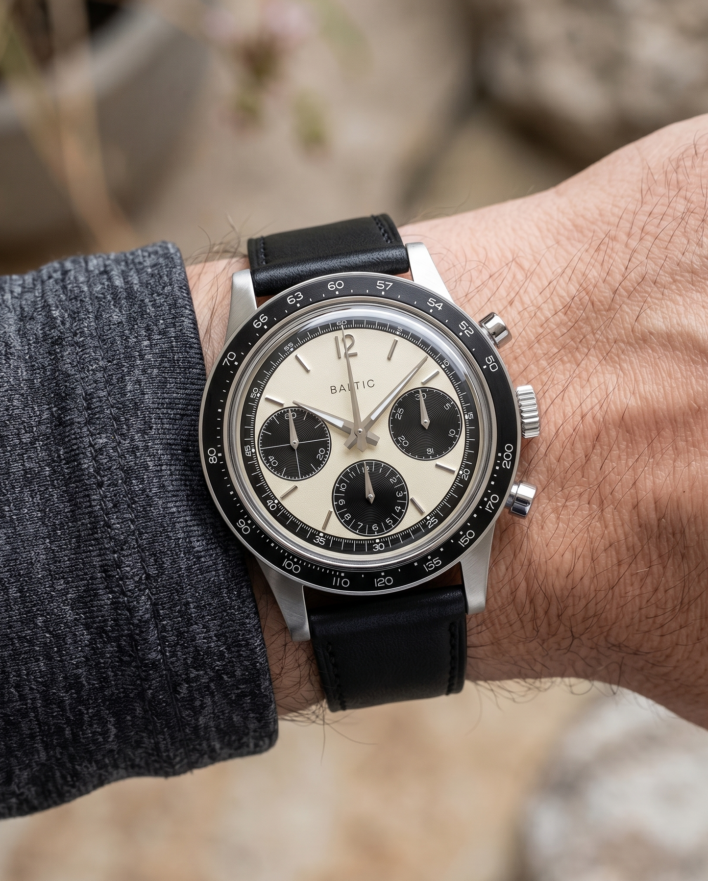 Graphite (Black)__Premium Italian Napa Leather Watch strap by Hello EDC in Black 18mm, 20mm & 22mm lug width sizes with FLEXA keeper system