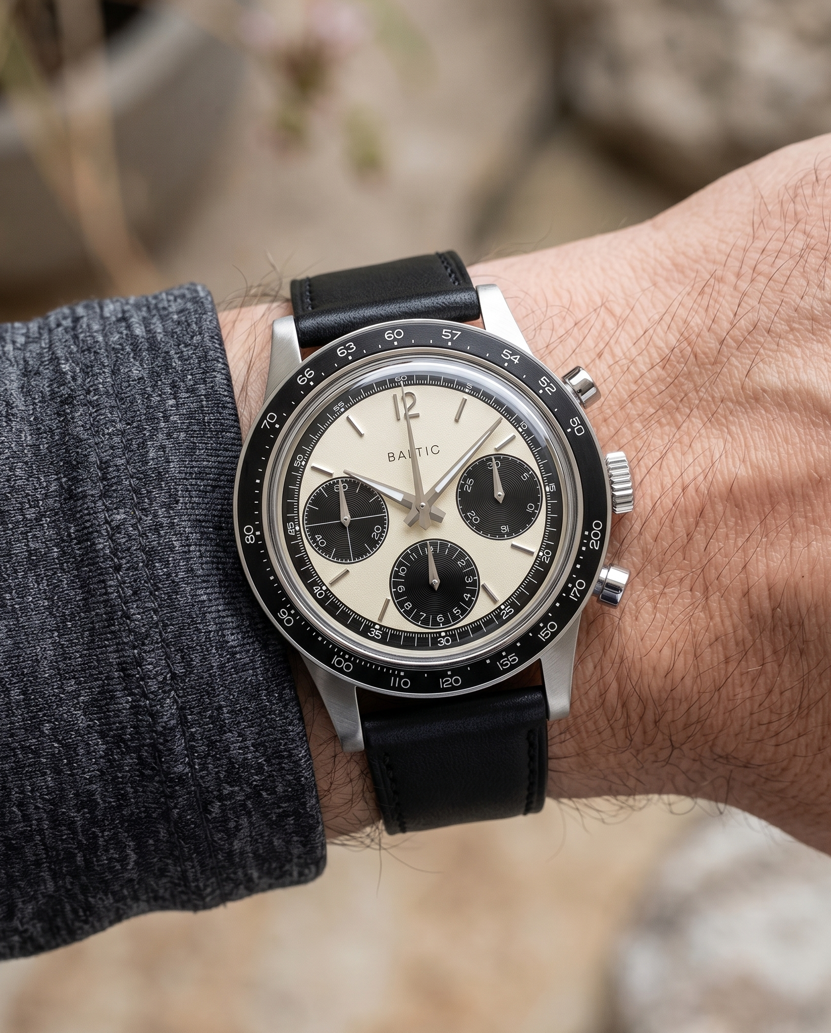 Graphite (Black)__Premium Italian Napa Leather Watch strap by Hello EDC in Black 18mm, 20mm & 22mm lug width sizes with FLEXA keeper system