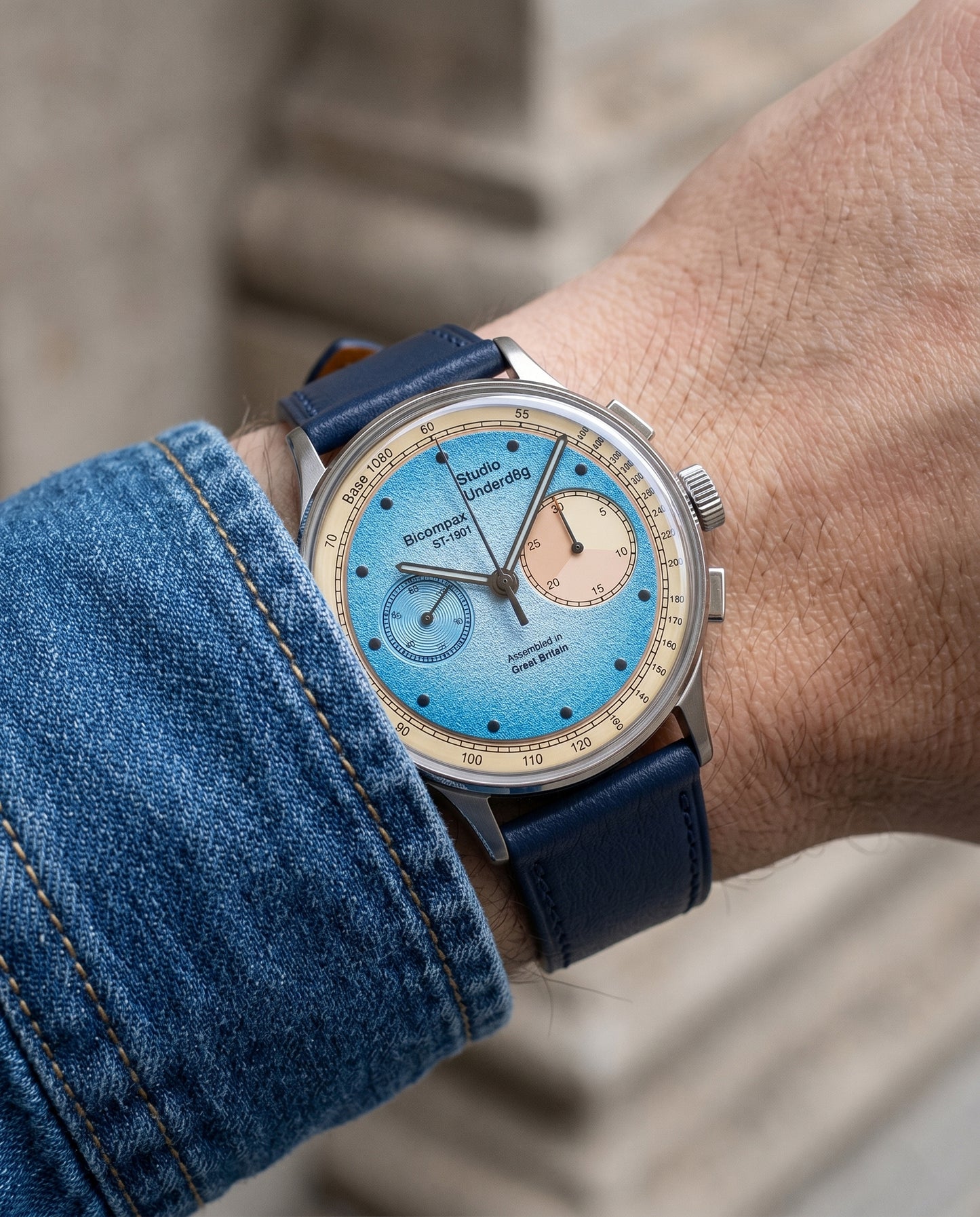Atlantic (Navy)__Premium Italian Napa Leather Watch strap by Hello EDC in Navy colour and 18mm, 20mm & 22mm lug width sizes with FLEXA keeper system