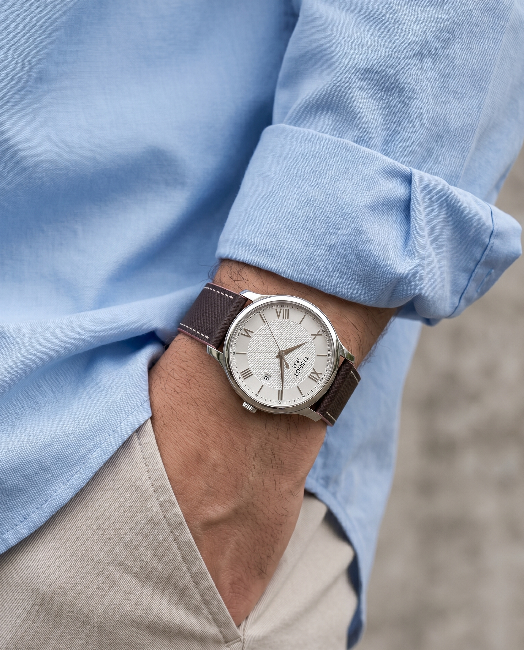 Chocolate Rose__Brown Pink Epsom Italian Leather Watch strap