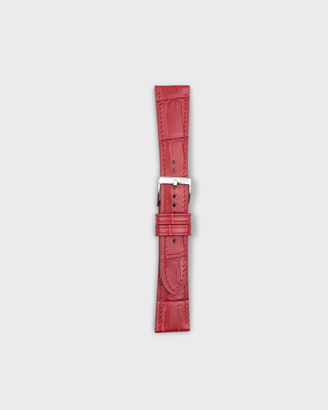 Burnt Rouge (Red)__Croc Print Italian Leather Watch Strap in Red colour for Luxury Dress Watches Lug width sizes : 18mm, 19mm, 20mm, 22mm