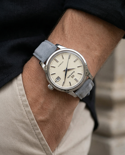 Monsoon Sky__Grey Premium Goat Suede Leather Watch Strap