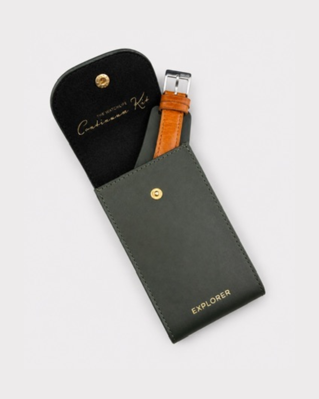 Deep Forest__Premium Leather Watch Carry Pouch for single watch in deep Green colour
