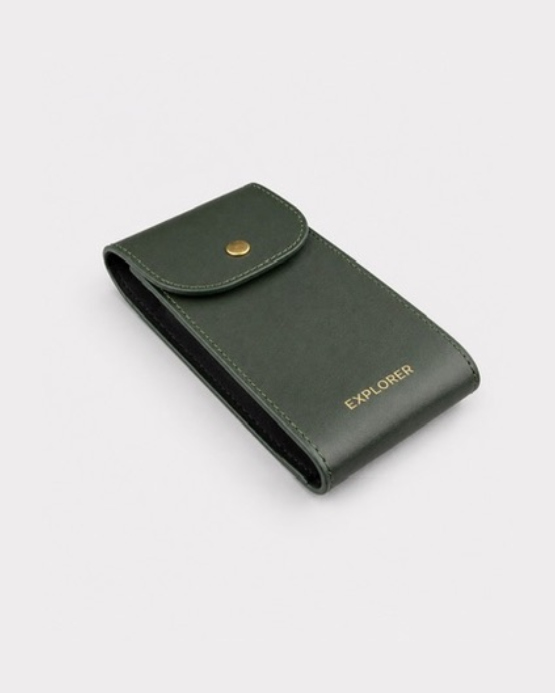 Deep Forest__Premium Leather Watch Carry Pouch for single watch in deep Green colour
